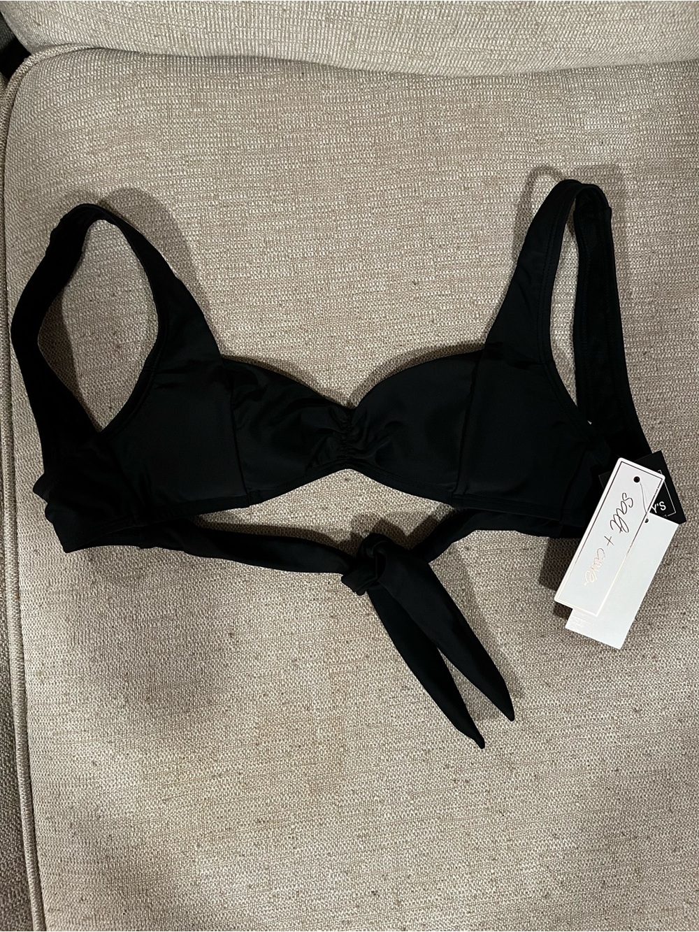 Black Tie-back Bikini Top - Salt + Cove